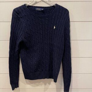 Polo Ralph Lauren Navy Cable Knit Sweater Womens Size Large